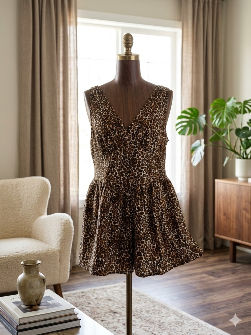 American Eagle Outfitters Leopard Print Romper - Brown & Black